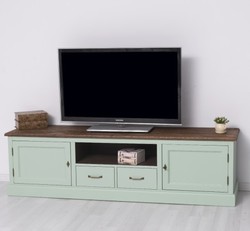 Casa Padrino Mueble de TV estilo rústico con 2 puertas, 2 cajones y tablero de roble, 200 x 46 x 56 cm Casa Padrino Mueble de TV estilo rústico con 2 puertas, 2 cajones y tablero de roble, 200 x 46 x 56 cm