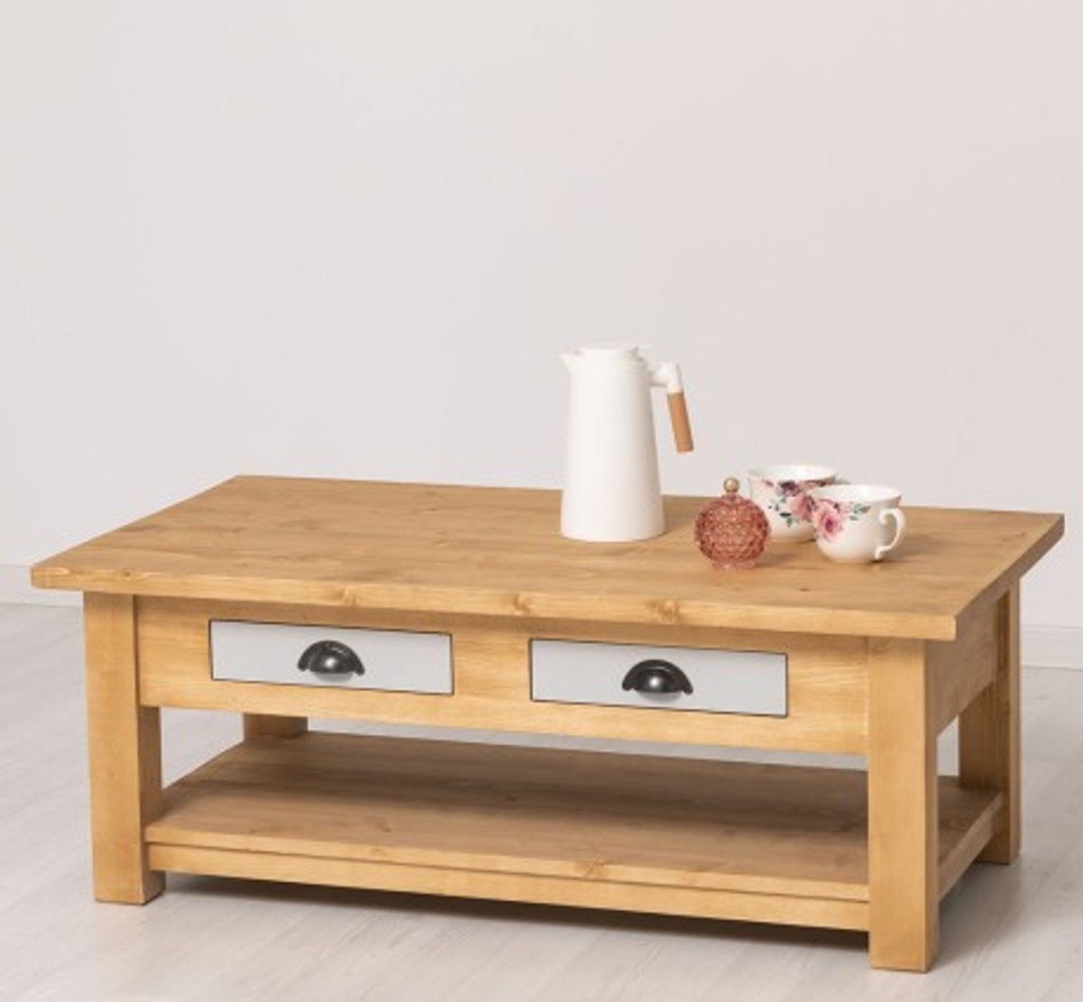 Casa Padrino Mesa de centro estilo rústico con 2 cajones, 120 x 65 x 45 cm Casa Padrino Mesa de centro estilo rústico con 2 cajones, 120 x 65 x 45 cm