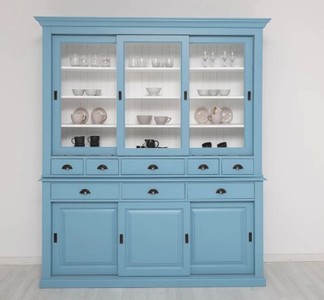 Casa Padrino Sideboard im Landhausstil mit 3 Schiebetüren, 199 x 48 x 225 cm Casa Padrino Sideboard im Landhausstil mit 3 Schiebetüren, 199 x 48 x 225 cm