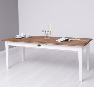 Casa Padrino Table à manger style campagne avec plateau en chêne, 210 x 90 x 78 cm Casa Padrino Table à manger style campagne avec plateau en chêne, 210 x 90 x 78 cm