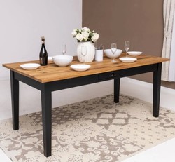 Casa Padrino Table à manger style campagne avec plateau en chêne, 180 x 90 x 78 cm Casa Padrino Table à manger style campagne avec plateau en chêne, 180 x 90 x 78 cm