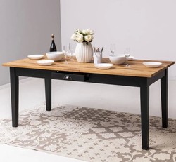 Casa Padrino Table à manger style campagne avec plateau en chêne, 180 x 90 x 78 cm Casa Padrino Table à manger style campagne avec plateau en chêne, 180 x 90 x 78 cm