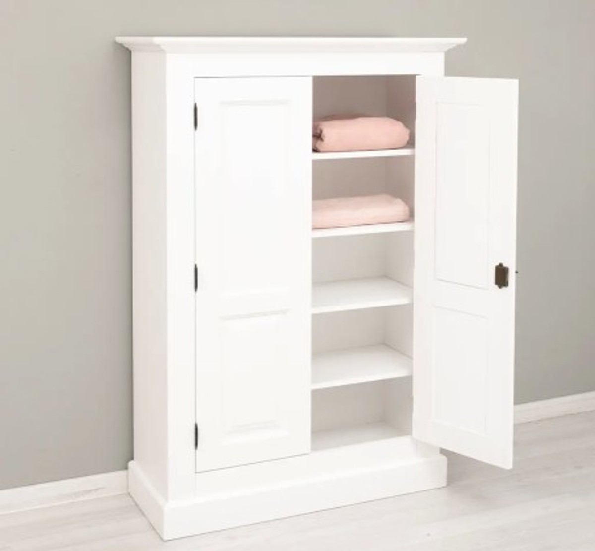 Casa Padrino Armoire à vêtements style campagne blanc avec 2 portes, 98 x 40 x 140 cm Casa Padrino Armoire à vêtements style campagne blanc avec 2 portes, 98 x 40 x 140 cm