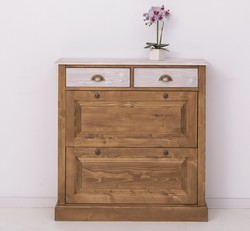 Casa Padrino Zapatero estilo rústico con 2 puertas y 2 cajones, 103 x 35 x 105 cm Casa Padrino Zapatero estilo rústico con 2 puertas y 2 cajones, 103 x 35 x 105 cm