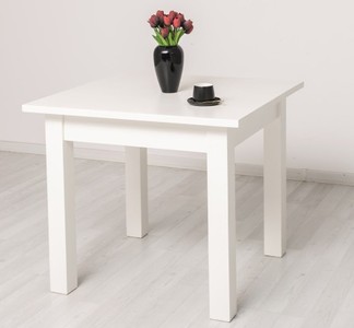 Casa Padrino Table à manger style campagne blanc pur, 90 x 90 x 78 cm Casa Padrino Table à manger style campagne blanc pur, 90 x 90 x 78 cm