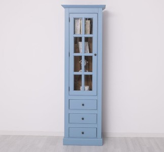 Casa Padrino Vitrina estilo rústico con 1 puerta de cristal y 3 cajones, 66 x 40 x 210 cm Casa Padrino Vitrina estilo rústico con 1 puerta de cristal y 3 cajones, 66 x 40 x 210 cm