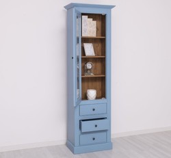 Casa Padrino Vitrine im Landhausstil mit 1 Glastür und 3 Schubladen, 66 x 40 x 210 cm