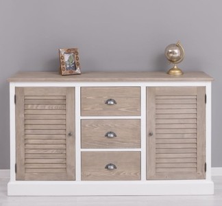 Casa Padrino Sideboard im Landhausstil mit 2 Türen und 3 Schubladen, 158 x 37 x 90 cm Casa Padrino Sideboard im Landhausstil mit 2 Türen und 3 Schubladen, 158 x 37 x 90 cm