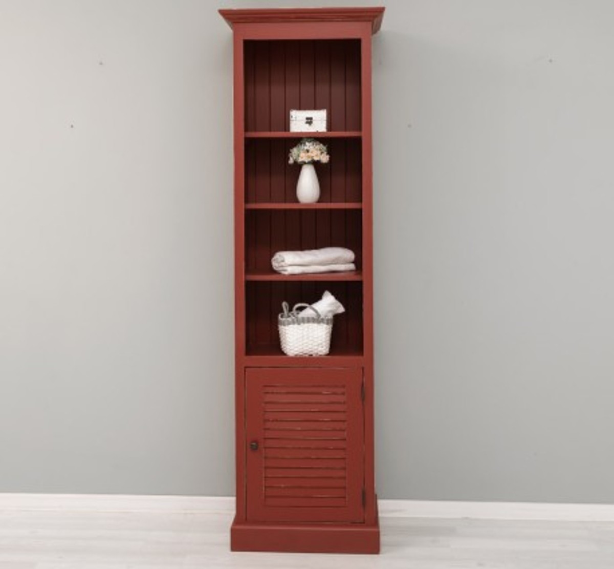 Casa Padrino Vitrina estilo rústico topo con 1 puerta de cristal, 63 x 39 x 210 cm Casa Padrino Vitrina estilo rústico topo con 1 puerta de cristal, 63 x 39 x 210 cm
