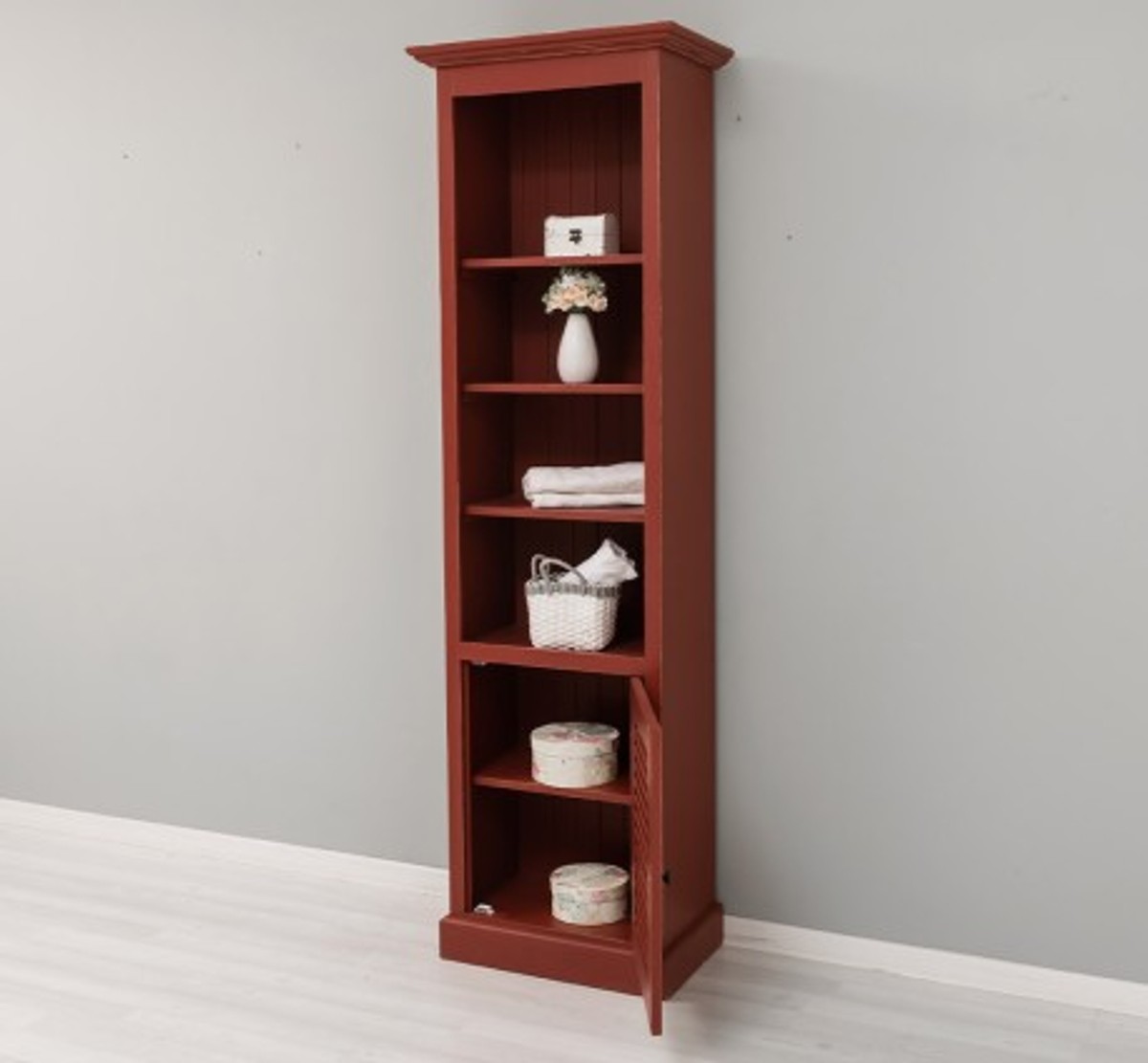 Casa Padrino Vitrina estilo rústico topo con 1 puerta de cristal, 63 x 39 x 210 cm Casa Padrino Vitrina estilo rústico topo con 1 puerta de cristal, 63 x 39 x 210 cm