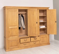 Casa Padrino Armadio stile country marrone antico cerato con 4 ante e 4 cassetti, 232 x 59 x 197 cm Casa Padrino Armadio stile country marrone antico cerato con 4 ante e 4 cassetti, 232 x 59 x 197 cm