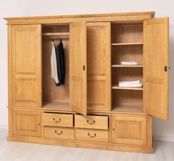 Casa Padrino Armadio stile country marrone antico cerato con 4 ante e 4 cassetti, 232 x 59 x 197 cm Casa Padrino Armadio stile country marrone antico cerato con 4 ante e 4 cassetti, 232 x 59 x 197 cm
