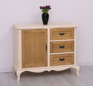 Casa Padrino Kommode im Landhausstil mit 1 Tür und 3 Schubladen, 110 x 48 x 89 cm