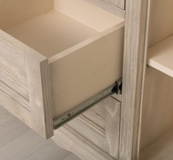 Casa Padrino Cómoda estilo rústico escarcha plata con 2 puertas y 3 cajones, 158 x 48 x 89 cm Casa Padrino Cómoda estilo rústico escarcha plata con 2 puertas y 3 cajones, 158 x 48 x 89 cm