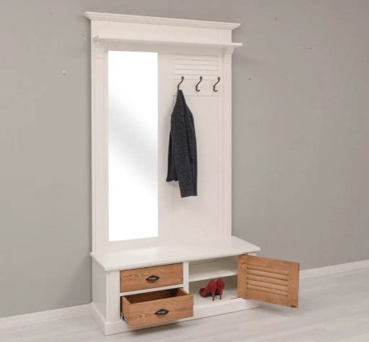 Casa Padrino Garderobe im Landhausstil, 121 x 41 x 210 cm Casa Padrino Garderobe im Landhausstil, 121 x 41 x 210 cm