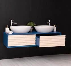 Casa Padrino Mueble de lavabo estilo rústico con 2 cajones, 150 x 50 x 33 cm Casa Padrino Mueble de lavabo estilo rústico con 2 cajones, 150 x 50 x 33 cm