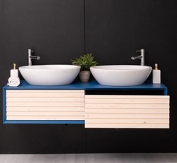 Casa Padrino Mueble de lavabo estilo rústico con 2 cajones, 150 x 50 x 33 cm Casa Padrino Mueble de lavabo estilo rústico con 2 cajones, 150 x 50 x 33 cm
