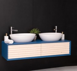 Casa Padrino Mueble de lavabo estilo rústico con 2 cajones, 150 x 50 x 33 cm Casa Padrino Mueble de lavabo estilo rústico con 2 cajones, 150 x 50 x 33 cm