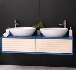 Casa Padrino Mueble de lavabo estilo rústico con 2 cajones, 150 x 50 x 33 cm Casa Padrino Mueble de lavabo estilo rústico con 2 cajones, 150 x 50 x 33 cm