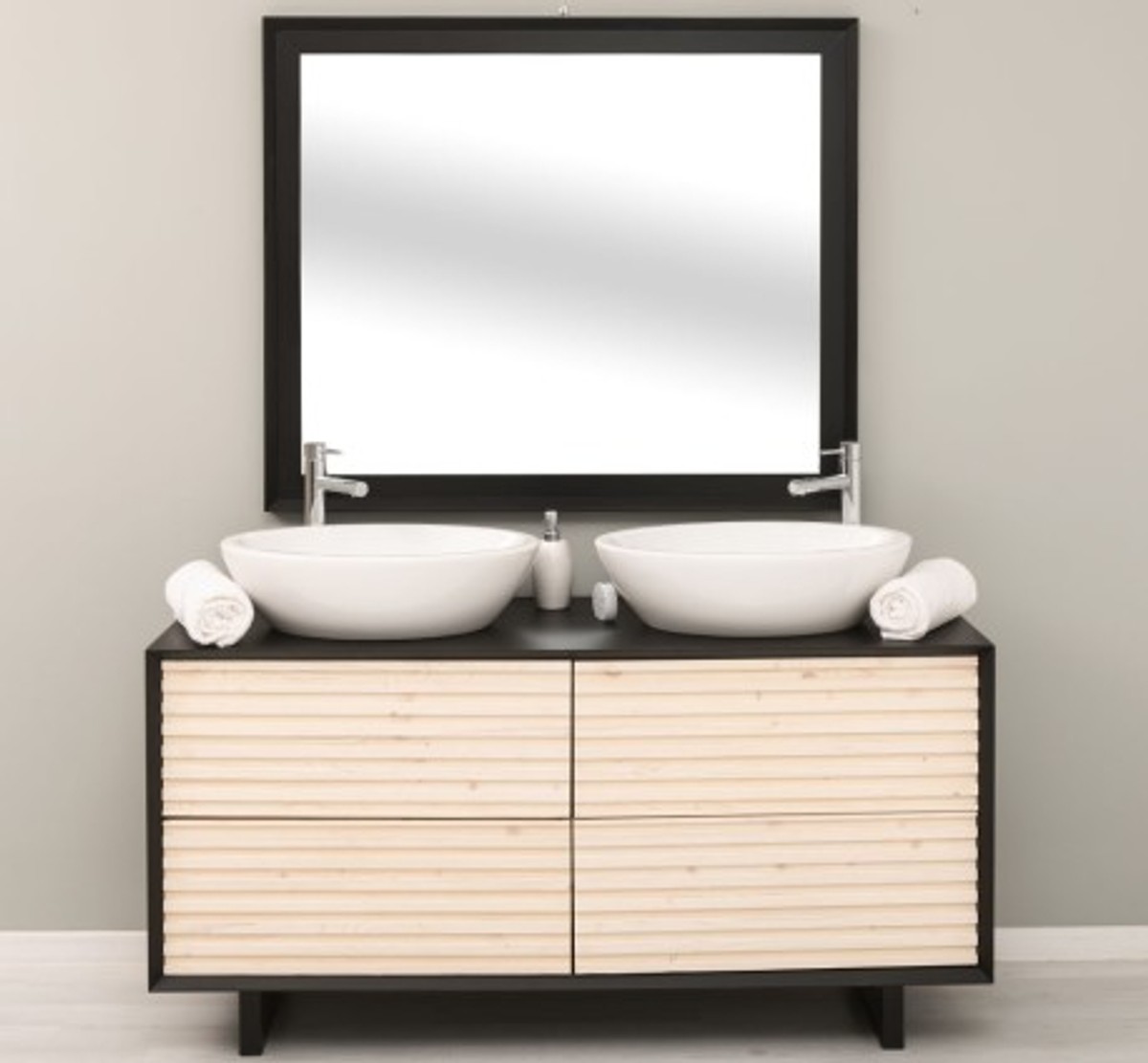 Casa Padrino Mueble de lavabo estilo rústico con 4 cajones, 150 x 50 x 76 cm Casa Padrino Mueble de lavabo estilo rústico con 4 cajones, 150 x 50 x 76 cm