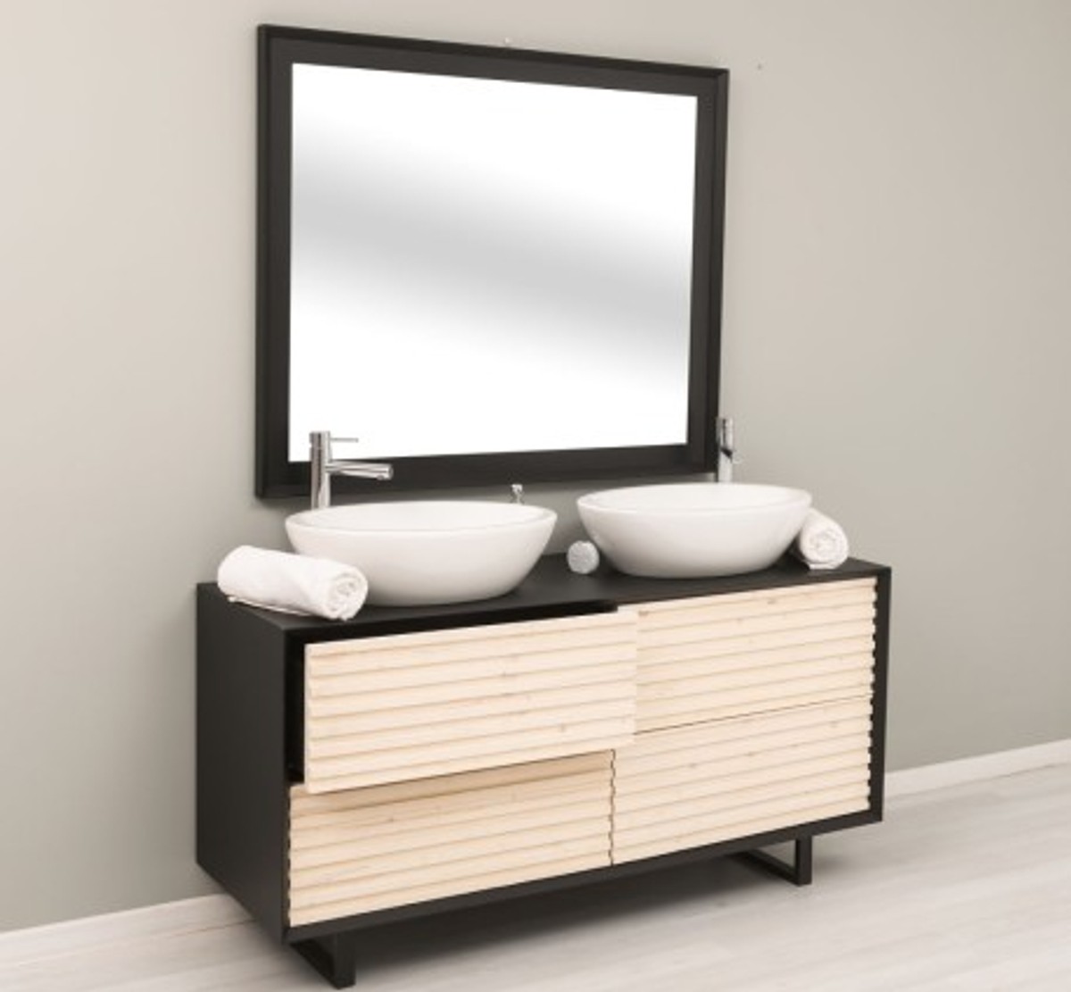 Casa Padrino Mueble de lavabo estilo rústico con 4 cajones, 150 x 50 x 76 cm Casa Padrino Mueble de lavabo estilo rústico con 4 cajones, 150 x 50 x 76 cm