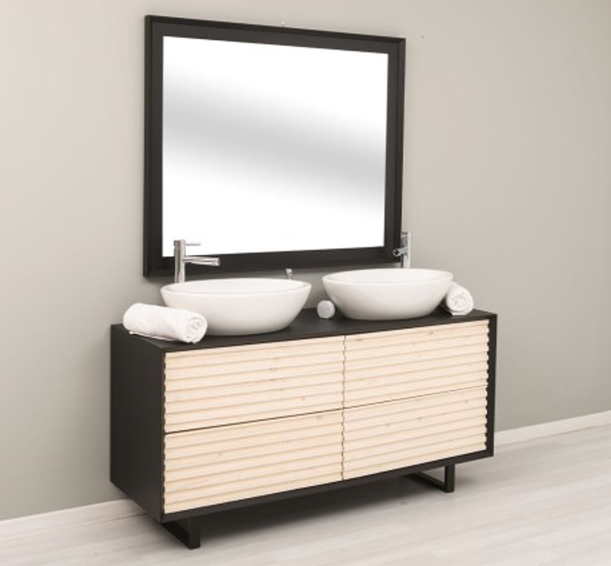 Casa Padrino Mueble de lavabo estilo rústico con 4 cajones, 150 x 50 x 76 cm Casa Padrino Mueble de lavabo estilo rústico con 4 cajones, 150 x 50 x 76 cm