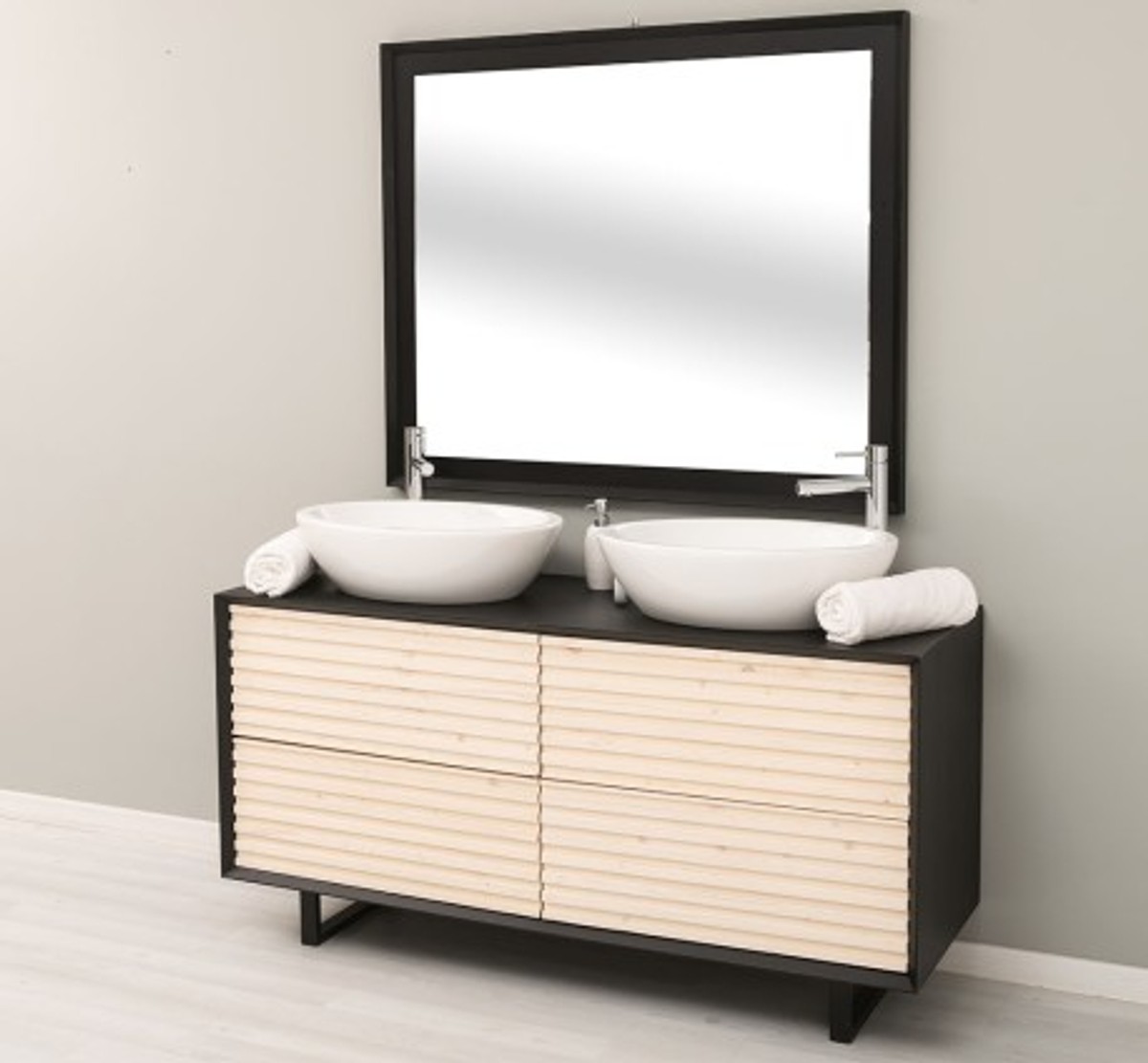 Casa Padrino Mueble de lavabo estilo rústico con 4 cajones, 150 x 50 x 76 cm Casa Padrino Mueble de lavabo estilo rústico con 4 cajones, 150 x 50 x 76 cm