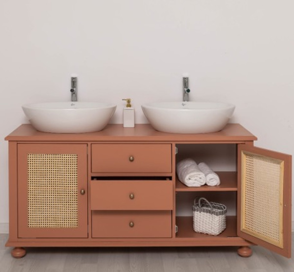 Casa Padrino Mueble de lavabo estilo rústico, 150 x 51 x 75 cm Casa Padrino Mueble de lavabo estilo rústico, 150 x 51 x 75 cm
