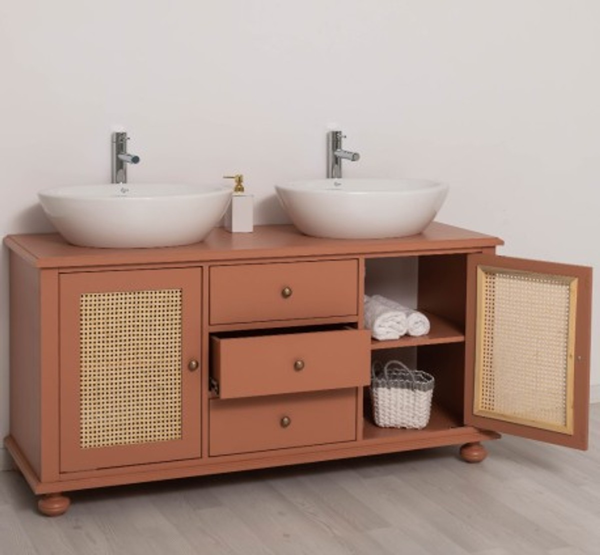 Casa Padrino Mueble de lavabo estilo rústico, 150 x 51 x 75 cm Casa Padrino Mueble de lavabo estilo rústico, 150 x 51 x 75 cm