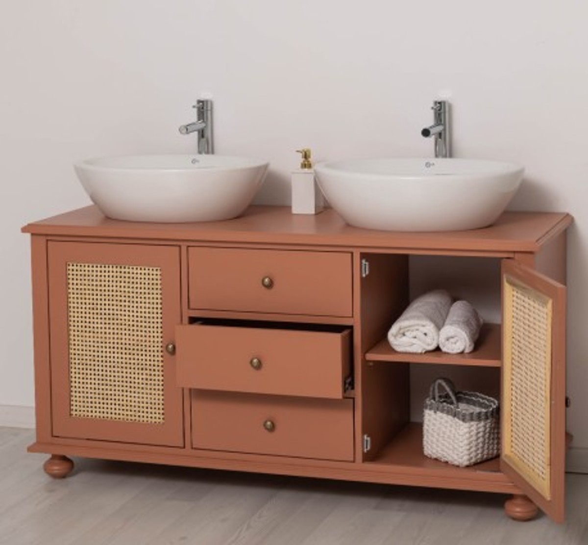 Casa Padrino Mueble de lavabo estilo rústico, 150 x 51 x 75 cm Casa Padrino Mueble de lavabo estilo rústico, 150 x 51 x 75 cm