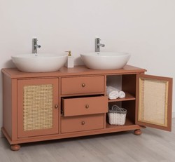 Casa Padrino Mueble de lavabo estilo rústico, 150 x 51 x 75 cm Casa Padrino Mueble de lavabo estilo rústico, 150 x 51 x 75 cm