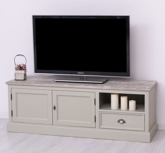 Casa Padrino TV Schrank im Landhausstil mit 2 Türen und 1 Schublade, 160 x 46 x 56 cm