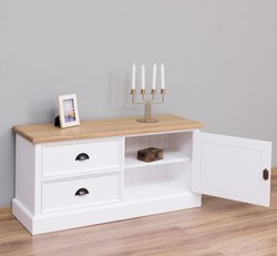 Casa Padrino Mueble de TV estilo rústico con 1 puerta y 2 cajones, 120 x 40 x 57 cm Casa Padrino Mueble de TV estilo rústico con 1 puerta y 2 cajones, 120 x 40 x 57 cm