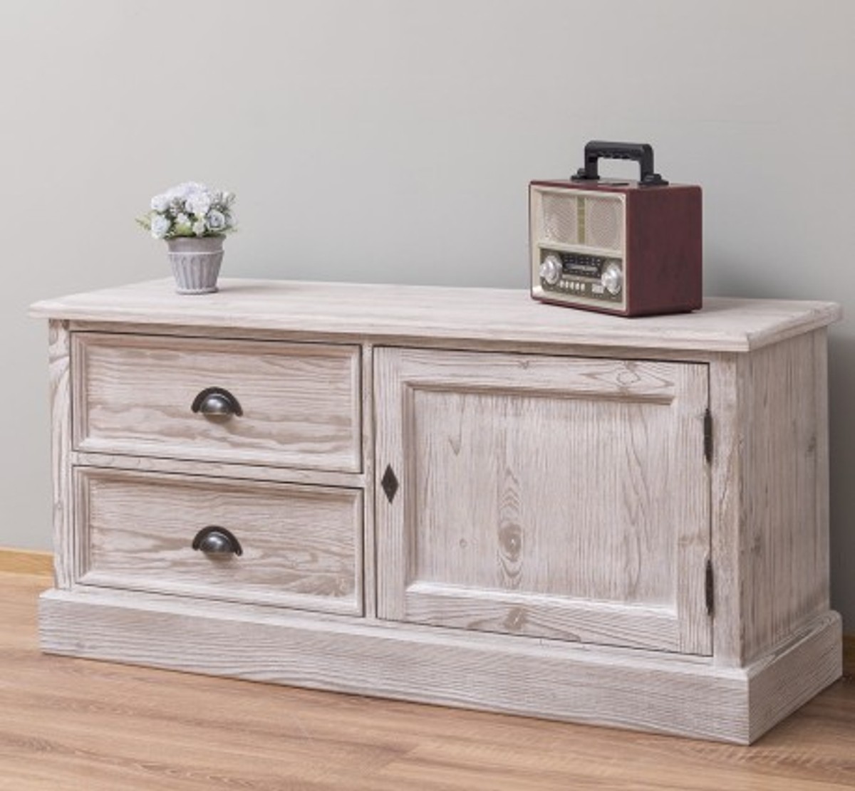 Casa Padrino Mueble de TV estilo rústico con 1 puerta y 2 cajones, 120 x 40 x 57 cm Casa Padrino Mueble de TV estilo rústico con 1 puerta y 2 cajones, 120 x 40 x 57 cm