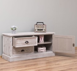Casa Padrino Mueble de TV estilo rústico con 1 puerta y 2 cajones, 120 x 40 x 57 cm Casa Padrino Mueble de TV estilo rústico con 1 puerta y 2 cajones, 120 x 40 x 57 cm