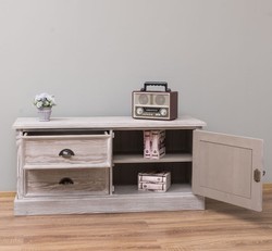 Casa Padrino Mueble de TV estilo rústico con 1 puerta y 2 cajones, 120 x 40 x 57 cm Casa Padrino Mueble de TV estilo rústico con 1 puerta y 2 cajones, 120 x 40 x 57 cm