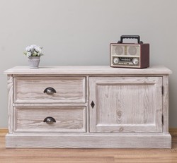 Casa Padrino Mueble de TV estilo rústico con 1 puerta y 2 cajones, 120 x 40 x 57 cm Casa Padrino Mueble de TV estilo rústico con 1 puerta y 2 cajones, 120 x 40 x 57 cm