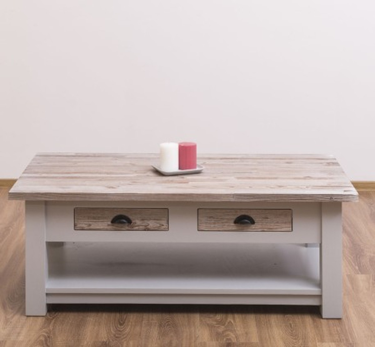 Casa Padrino Mesa de centro estilo rústico con 2 cajones, 120 x 65 x 45 cm Casa Padrino Mesa de centro estilo rústico con 2 cajones, 120 x 65 x 45 cm