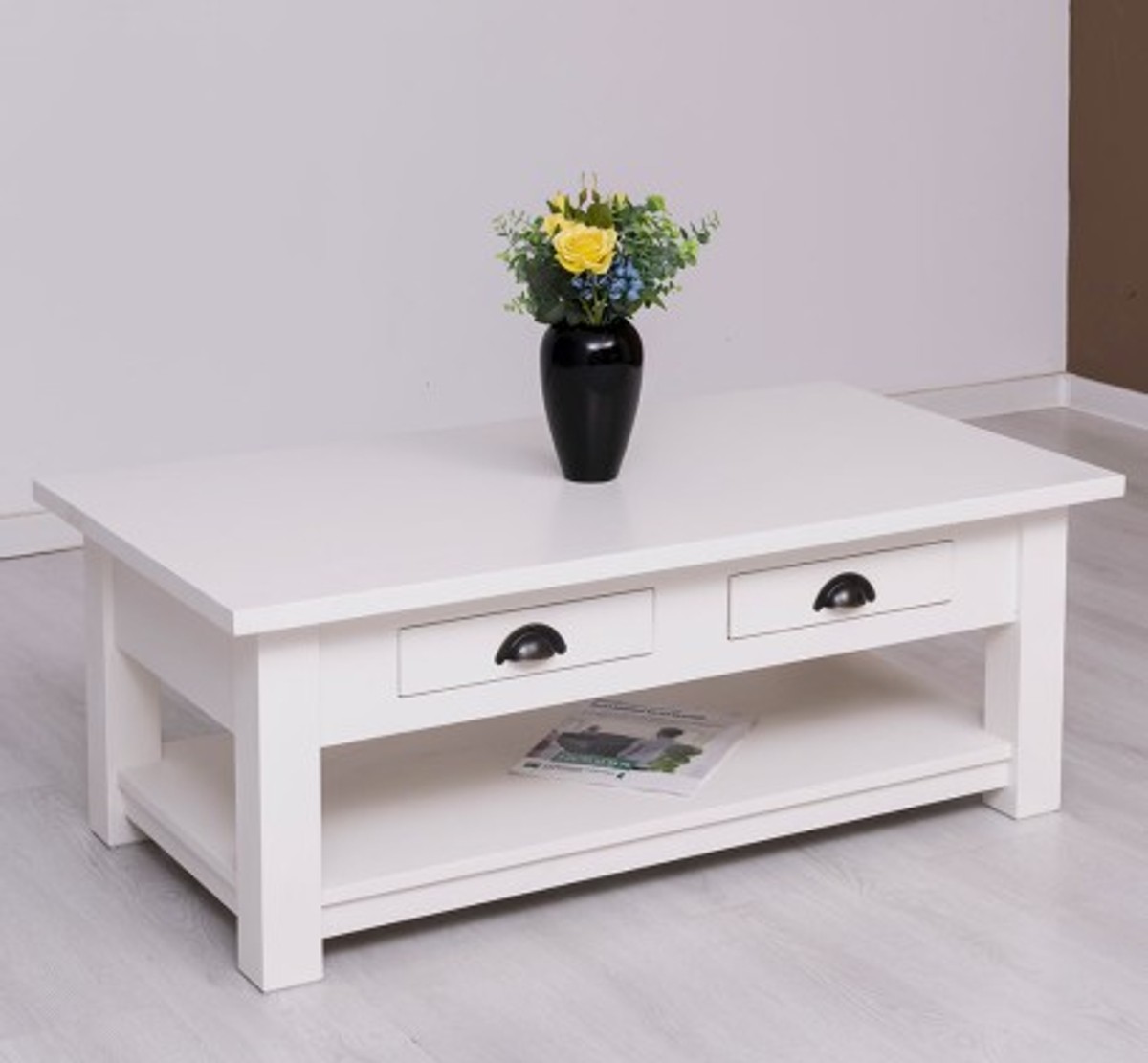 Casa Padrino Mesa de centro estilo rústico con 2 cajones, 120 x 65 x 45 cm Casa Padrino Mesa de centro estilo rústico con 2 cajones, 120 x 65 x 45 cm