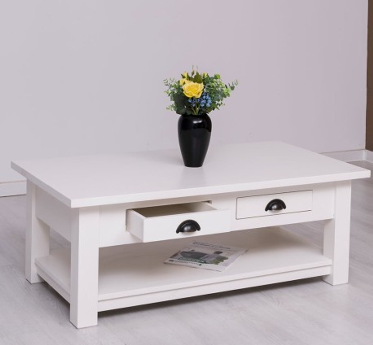 Casa Padrino Mesa de centro estilo rústico con 2 cajones, 120 x 65 x 45 cm Casa Padrino Mesa de centro estilo rústico con 2 cajones, 120 x 65 x 45 cm