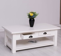 Casa Padrino Mesa de centro estilo rústico con 2 cajones, 120 x 65 x 45 cm Casa Padrino Mesa de centro estilo rústico con 2 cajones, 120 x 65 x 45 cm