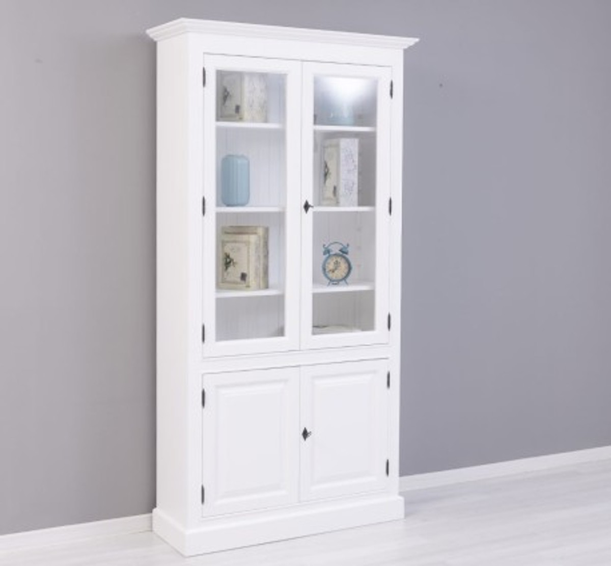 Casa Padrino Vitrina estilo rústico con 2 puertas de cristal, 110 x 39 x 210 cm Casa Padrino Vitrina estilo rústico con 2 puertas de cristal, 110 x 39 x 210 cm