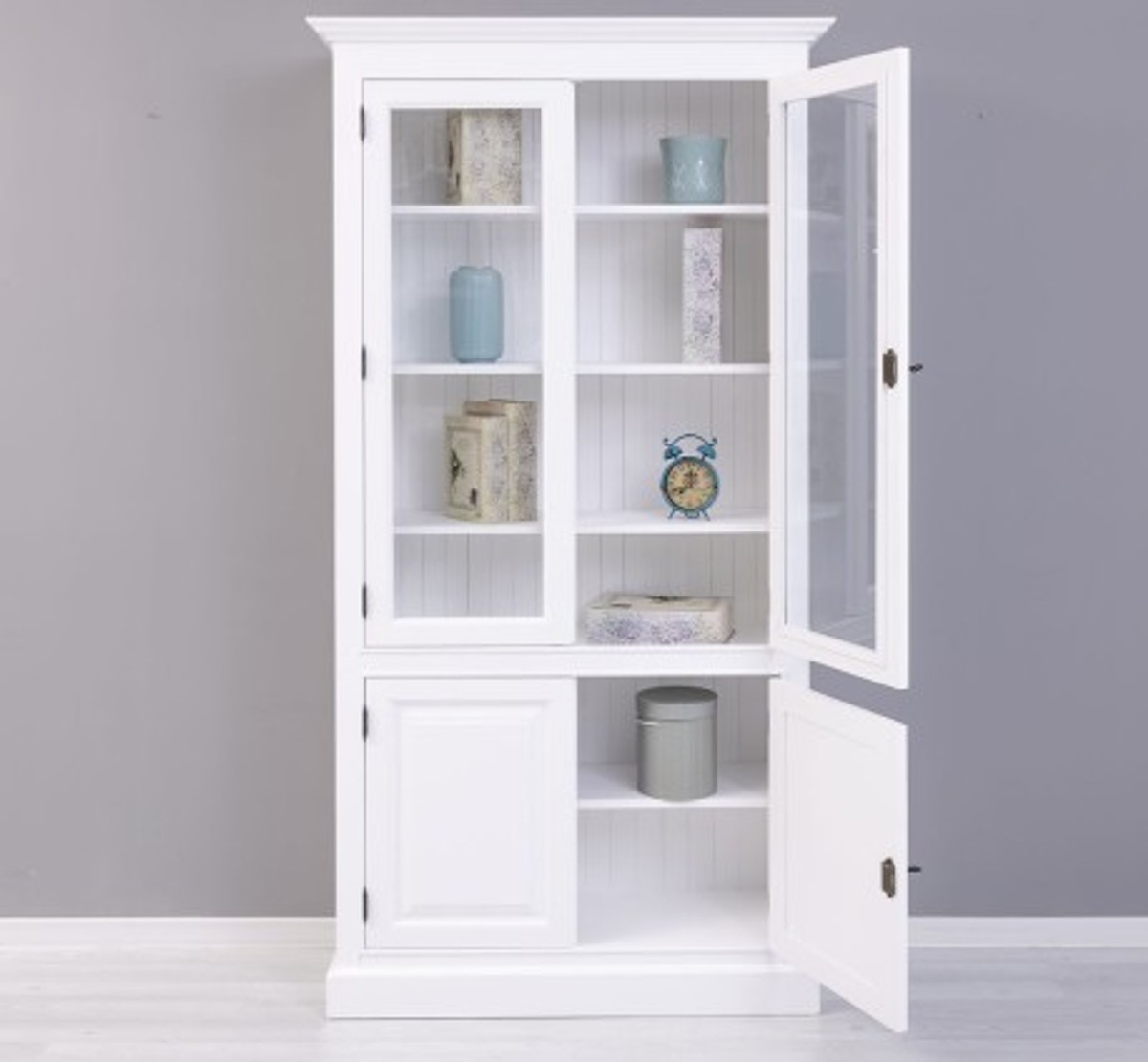 Casa Padrino Vitrina estilo rústico con 2 puertas de cristal, 110 x 39 x 210 cm Casa Padrino Vitrina estilo rústico con 2 puertas de cristal, 110 x 39 x 210 cm