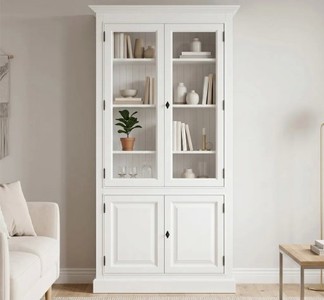 Casa Padrino Vitrina estilo rústico con 2 puertas de cristal, 110 x 39 x 210 cm Casa Padrino Vitrina estilo rústico con 2 puertas de cristal, 110 x 39 x 210 cm