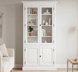 Casa Padrino Vitrina estilo rústico con 2 puertas de cristal, 110 x 39 x 210 cm Casa Padrino Vitrina estilo rústico con 2 puertas de cristal, 110 x 39 x 210 cm