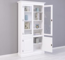 Casa Padrino Vitrina estilo rústico con 2 puertas de cristal, 110 x 39 x 210 cm Casa Padrino Vitrina estilo rústico con 2 puertas de cristal, 110 x 39 x 210 cm