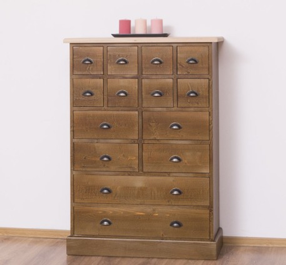 Casa Padrino Chest of Drawers Country Style with 14 drawers and oak top, 87 x 36 x 122 cm Casa Padrino Chest of Drawers Country Style with 14 drawers and oak top, 87 x 36 x 122 cm