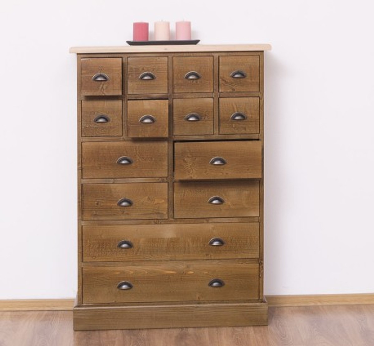 Casa Padrino Chest of Drawers Country Style with 14 drawers and oak top, 87 x 36 x 122 cm Casa Padrino Chest of Drawers Country Style with 14 drawers and oak top, 87 x 36 x 122 cm