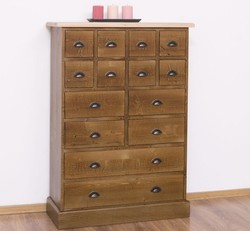 Casa Padrino Chest of Drawers Country Style with 14 drawers and oak top, 87 x 36 x 122 cm Casa Padrino Chest of Drawers Country Style with 14 drawers and oak top, 87 x 36 x 122 cm