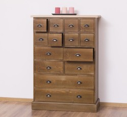 Casa Padrino Chest of Drawers Country Style with 14 drawers and oak top, 87 x 36 x 122 cm Casa Padrino Chest of Drawers Country Style with 14 drawers and oak top, 87 x 36 x 122 cm